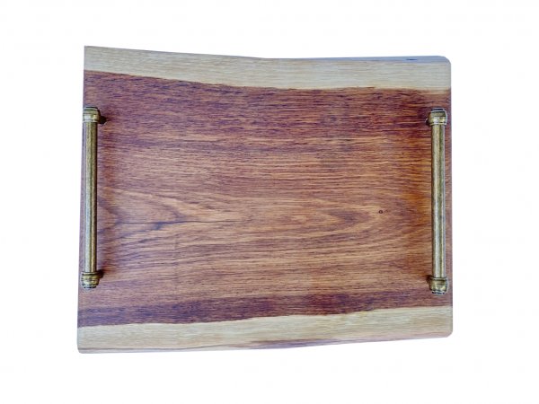 Platou lemn stejar cu manere 32x38 cm