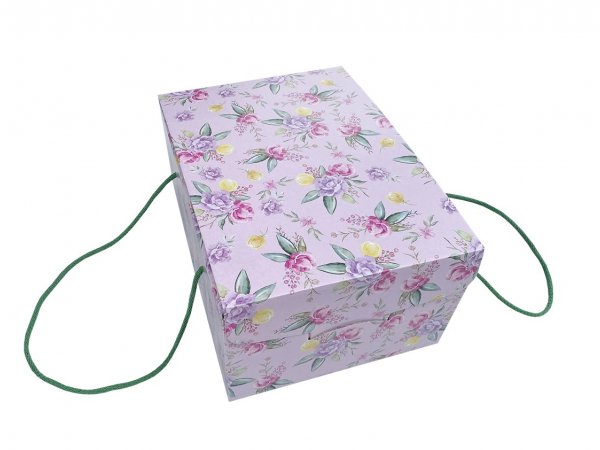 Cutie cadou flori cu manere 335x235x140 mm