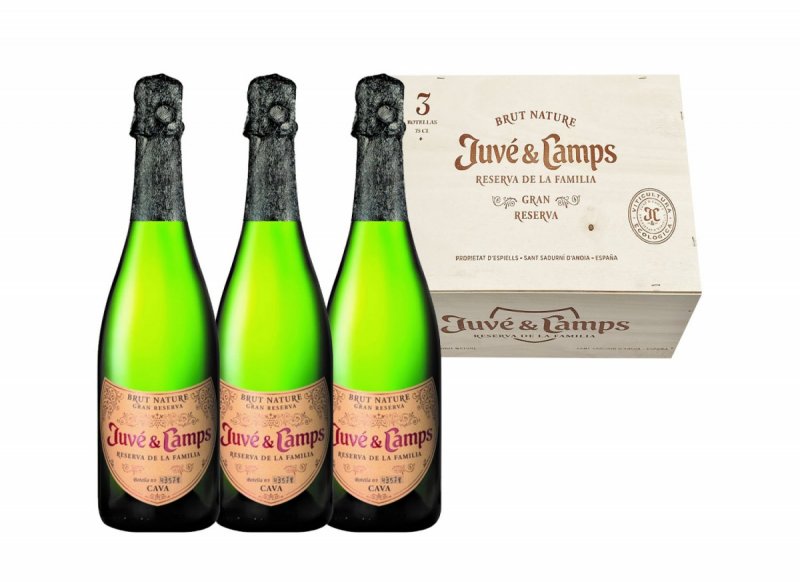 CUTIE CADOU 3 STICLE CAVA JUVE&CAMPS GRAN RESERVA DE LA FAMILIA