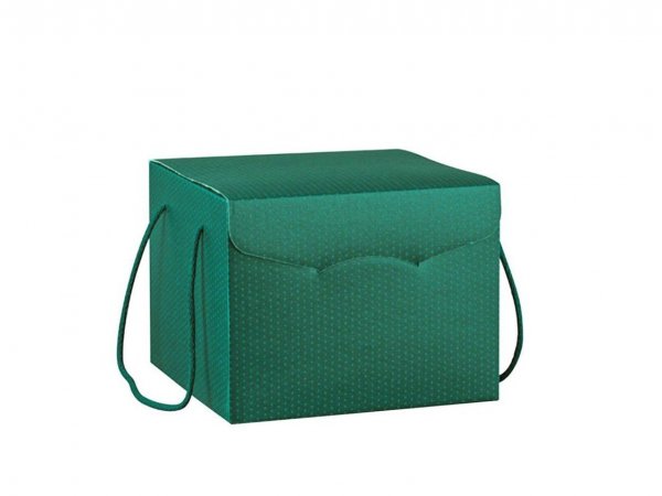 Cutie cadou verde cu manere 200x200x130 mm