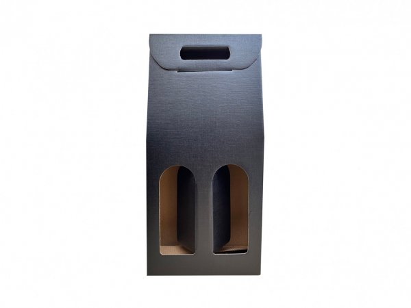 Set 5 bucati cutie negru 2 sticle vin cu fereastra