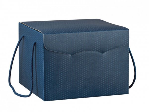 Cutie cadou albastru cu manere 290x355x195mm