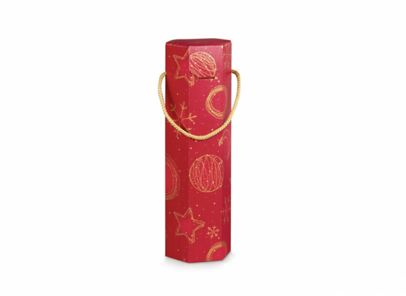 CUTIE ROSIE HEXAGONALA CRACIUN 1 STICLA VIN - SET 5 BUCATI