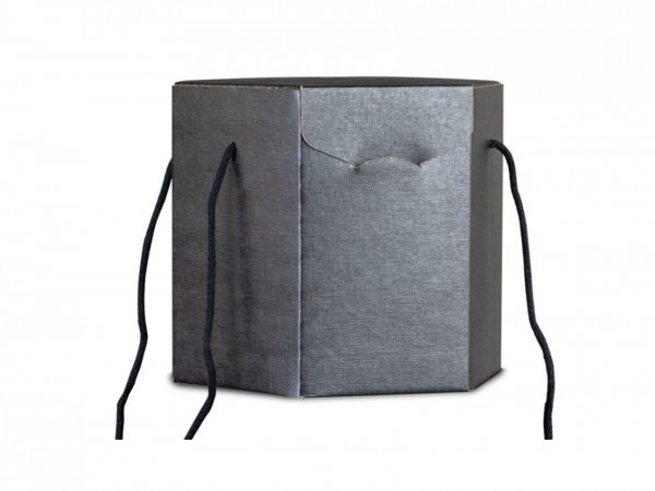 Cutie negru hexagon cu manere 245x245x180 mm