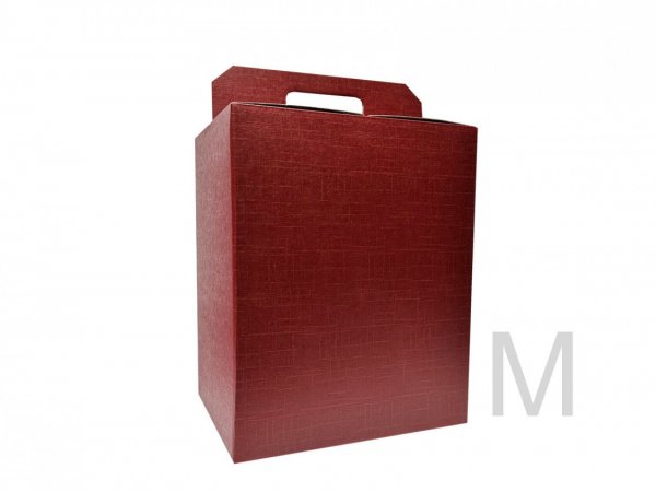 Cutie cadou rosu bordeaux cu manere 280x200x350 mm