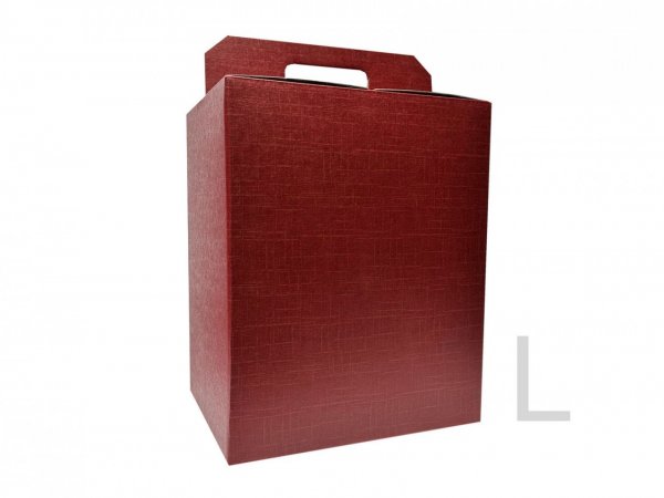Cutie cadou rosu bordeaux cu maner 305x225x350 mm