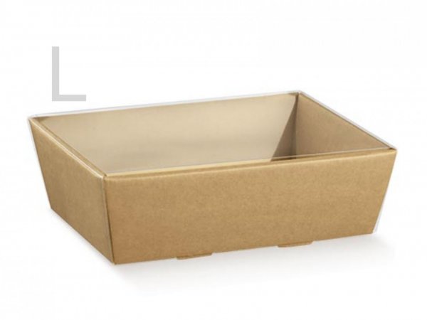 Set 5 bucati tava nature si capac transparent 400x300x115  mm