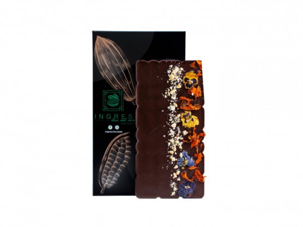 Tableta de Ciocolata Vegana cu Flori Comestibile Ingres