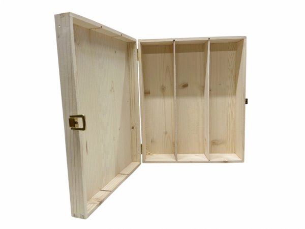 Cutie lemn 3 sticle vin M