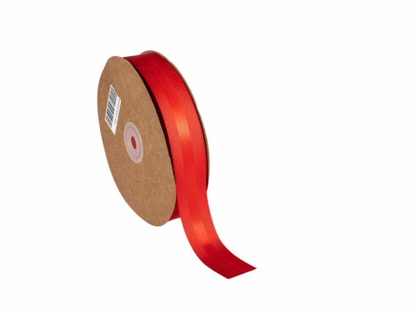 Panglica rosie satinata ripsata 25 mm