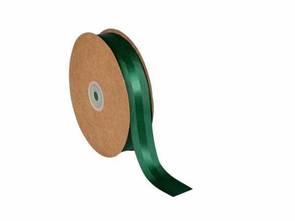 Panglica verde bosco satinata ripsata 25 mm