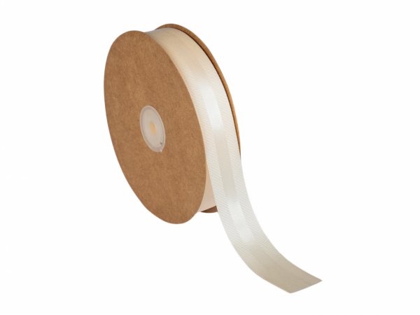 Panglica bej ivory satinata ripsata 25 mm