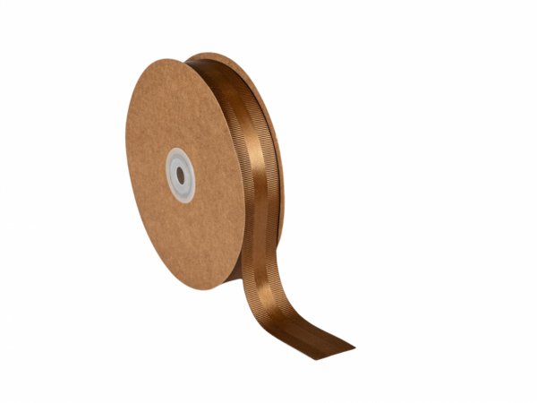 Panglica maro bronz satinata ripsata 25 mm