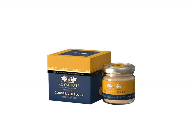 Foie gras de gâscă 86% și vin desert Tokaji Aszú Block 70g