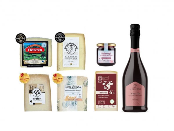 Colectie premium cu branzeturi romanesti si vin spumant - Editie limitata
